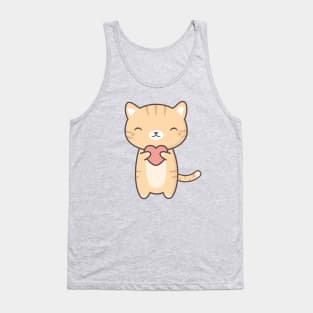 Kitten Cat With A Heart Is Kawaii Tank Top